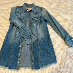 True Religion Blue Distressed Jean Jacket